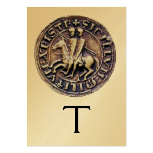 SEAL OF THE KNIGHTS TEMPLAR MONOGRAM gold Business Card Templates (back side)