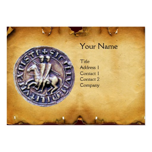 SEAL OF THE KNIGHTS TEMPLAR MONOGRAM parchment Business Card Template (front side)