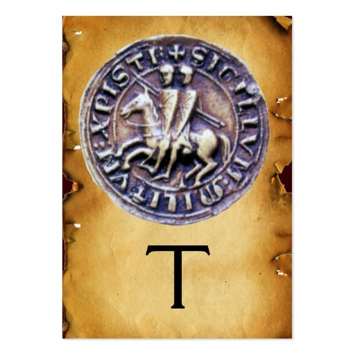SEAL OF THE KNIGHTS TEMPLAR MONOGRAM parchment Business Card Template (back side)