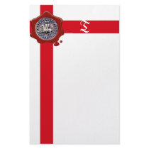 SEAL OF THE KNIGHTS TEMPLAR, Monogram  ,White Stationery Paper