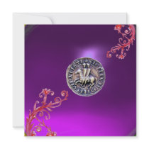 SEAL OF THE KNIGHTS TEMPLAR purple grey Personalized Announcements