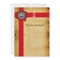 SEAL OF THE KNIGHTS TEMPLAR, Red Wax Monogram Personalized Announcement