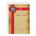 SEAL OF THE KNIGHTS TEMPLAR, Red Wax Monogram Personalized Announcement
