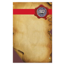 SEAL OF THE KNIGHTS TEMPLAR, Red Wax ,Parchment Stationery Paper
