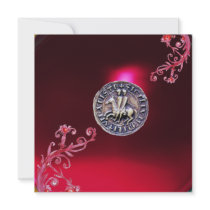 SEAL OF THE KNIGHTS TEMPLAR ruby red burgundy Custom Invite