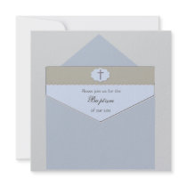 Sealed with a Blessing Blue - Religious Invitation