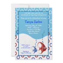 Sealife RED FISH BLUE FISH 5x7 Baby Shower Personalized Invitations