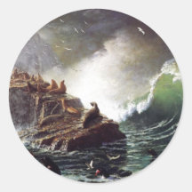 Seals on the Rocks by Albert Biestadt Sticker