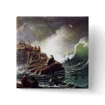 Seals on the Rocks, Farallon Islands - Bierstadt Button