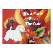 Sealyham Terrier - Autumn Floral Design Announcements