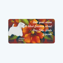 Sealyham Terrier - Autumn Floral Design labels