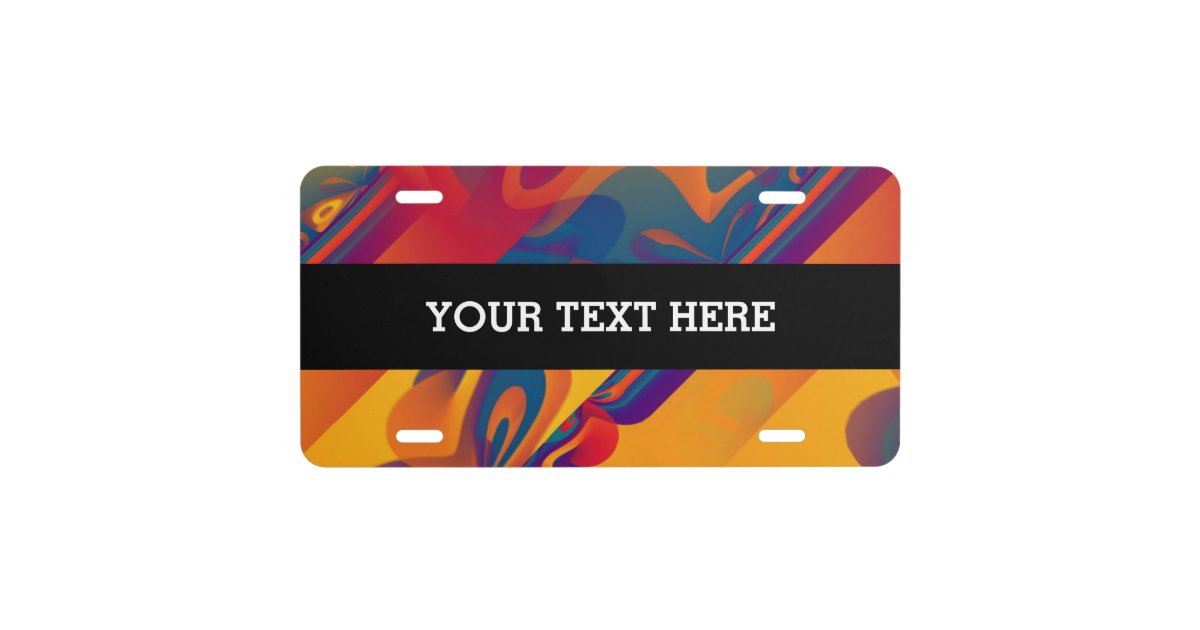 Seamless Graphic Design yellow red I License Plate Zazzle