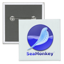 SeaMonkey Text Logo Pinback Buttons