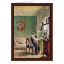 Seamstress At The Window Greeting Cards