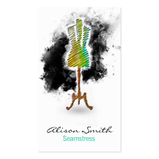 Seamstress business card (front side)