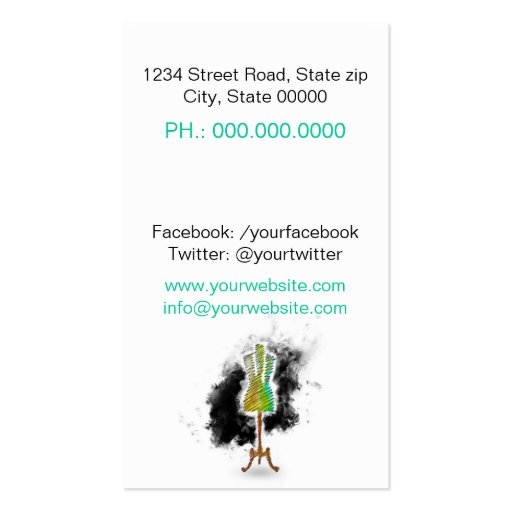Seamstress business card (back side)