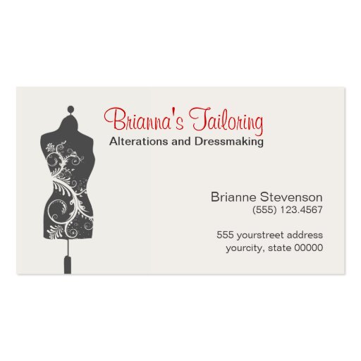 Seamstress Mannequin Mannequin Business Cards (front side)