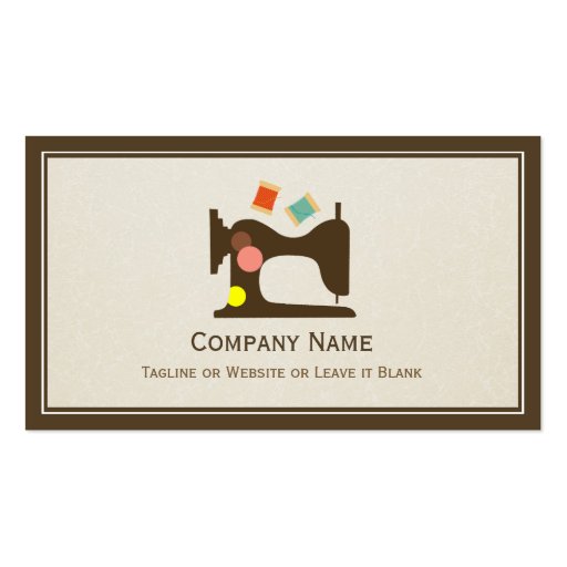 Seamstress Tailor - Cut Sewing Thread Kit Business Cards (back side)