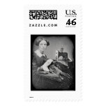 Seamstress Working Daguerreotype 1853 Postage Stamp
