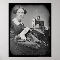 Seamstress Working Daguerreotype 1853 Print