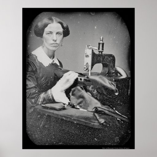 Seamstress Working Daguerreotype 1853 Print