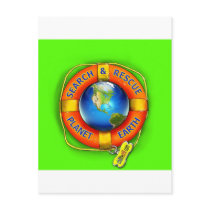 Search & Rescue--Planet Earth! Flag postcards