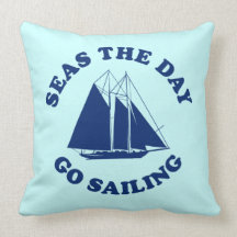 Seas The Day Go Sailing Pillow