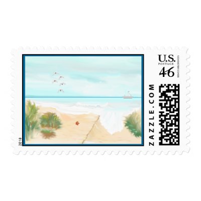 Seascape #2 postage stamps by Perlyyyy