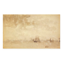 Seascape, a grey note by Whistler Rectangular Sticker