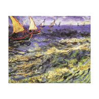 Seascape at Saintes-Maries by Vincent van Gogh Canvas Print