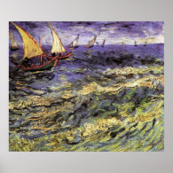 Seascape at Saintes-Maries by Vincent van Gogh Posters