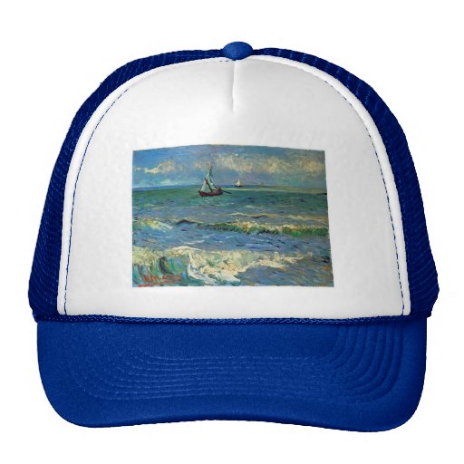 Seascape at Saintes-Maries-de-la-Mer Mesh Hats