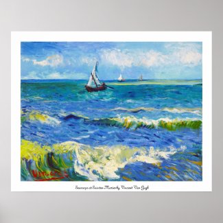 Seascape at Saintes-Maries Vincent Van Gogh Posters