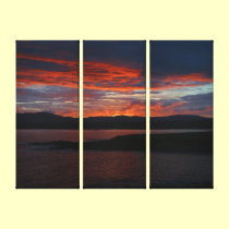 Seascape Ocean Sunset 3 Panel Wrapped Canvas Print canvas prints