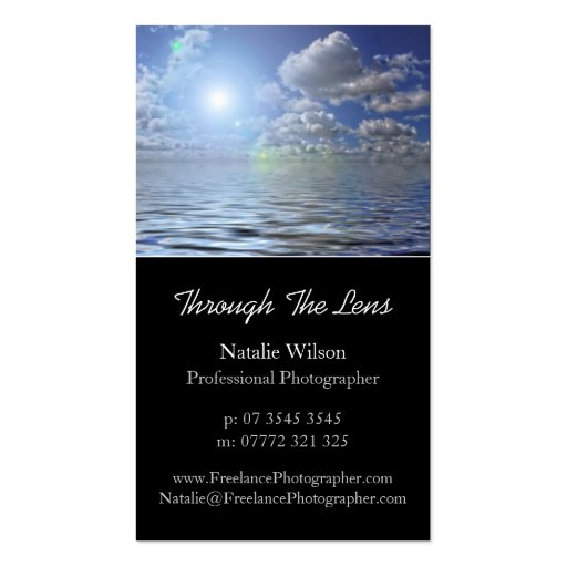 Seascape Photo, Pro Photography - Business Card (front side)