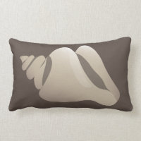 Seashell Beach Brown &amp; White Throw Pillows