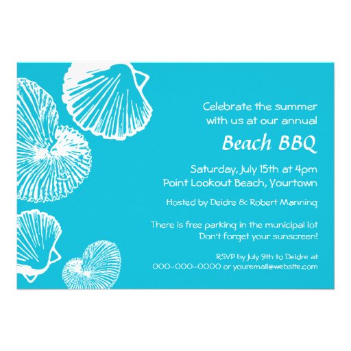 Seashell Beach Party Invitation