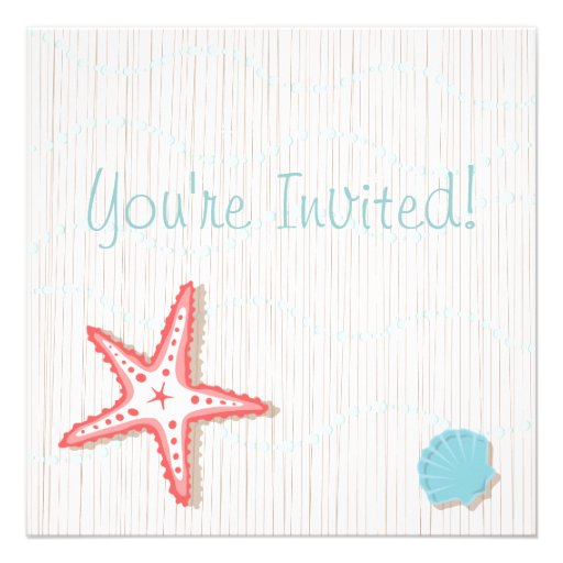 Seashell Beach Party Invitations