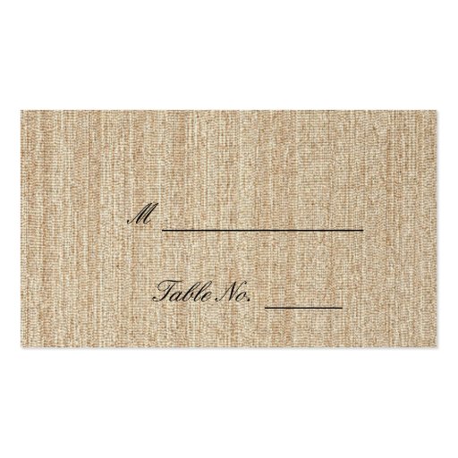 Seashell Border on Brown Weave Wedding Place Cards Business Card Templates (front side)