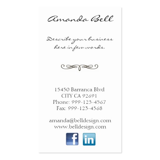 Seashell Business Card (back side)