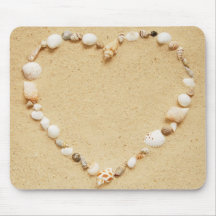 Seashell Heart Mouse Pad