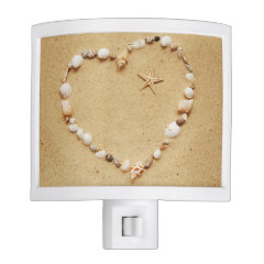 Seashell Heart with Starfish Nite Lights