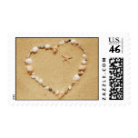 Seashell Heart with Starfish Postage