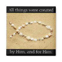 Seashell Ichthys Colossians 1:16 Magnet