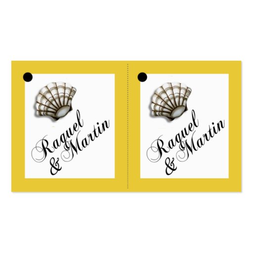Seashell Luxe 2-Up Favor Gift Tags Business Cards (front side)