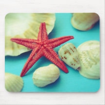 seashell print mousepad