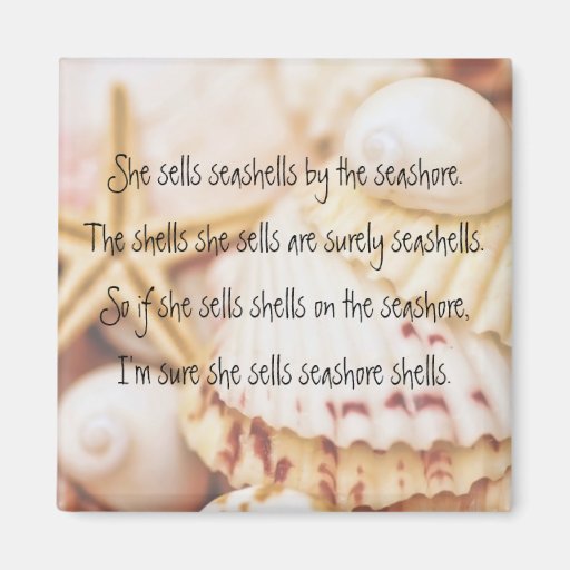 Seashell Tongue Twister Magnet