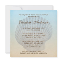 Seashell Tropical Beach Bridal Shower Personalized Invite