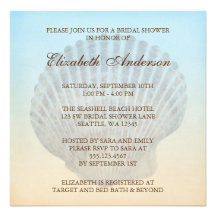 Seashell Tropical Beach Bridal Shower Personalized Invite