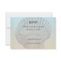 Seashell Tropical Beach Wedding Response Card Personalized Invite